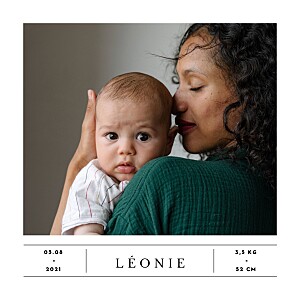 Faire-part de naissance photos grand événement (simple) blanc Faire-part de naissance photos grand événement (simple) blanc