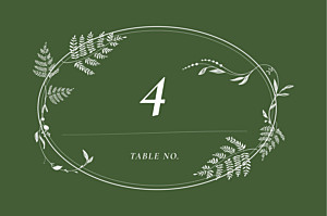 Marque-table mariage classique joli sous-bois vert Marque-table mariage classique joli sous-bois vert