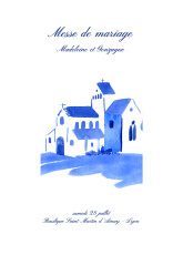 Couverture livret de messe mariage Élégant blanc Couverture livret de messe mariage Élégant blanc