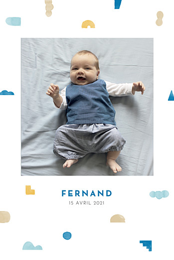 Faire-part de naissance Totem bleu Faire-part de naissance Totem bleu
