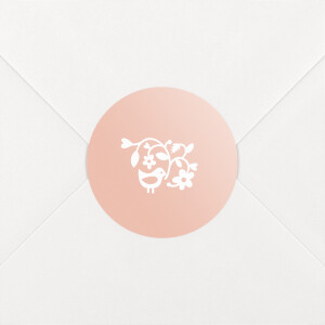 Stickers pour enveloppes baptême Comptine rose