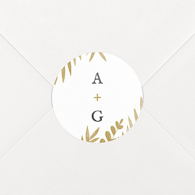 Stickers mariage feuillage or Stickers mariage feuillage or