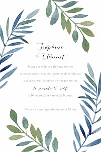 Faire-part de mariage belle saison bleu Faire-part de mariage belle saison bleu