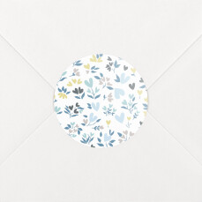 Stickers pour enveloppes baptême Liberty cœur bleu