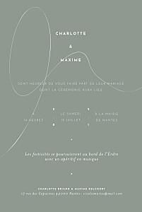 Faire-part de mariage moderne le fil vert Faire-part de mariage moderne le fil vert