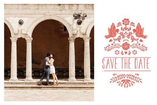 Save the Date Papel picado corail - Recto Save the Date Papel picado corail - Recto