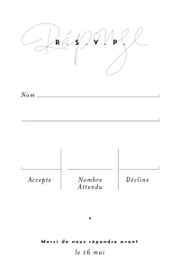 Carton réponse mariage moderne le fil portrait taupe Carton réponse mariage moderne le fil portrait taupe