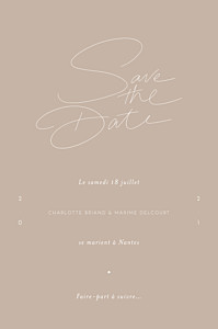 Save the date le fil beige Save the date le fil beige