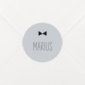 Stickers pour enveloppes baptême Dandy gris Stickers pour enveloppes baptême Dandy gris