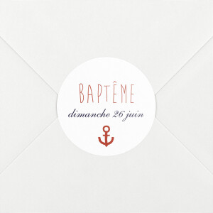 Stickers pour enveloppes baptême Matelot rouge