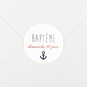 Stickers pour enveloppes baptême Matelot bleu