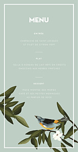 Menu de mariage beige bahia bleu Menu de mariage beige bahia bleu