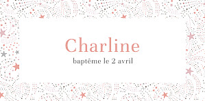 Marque-place baptême fille liberty étoile rose Marque-place baptême fille liberty étoile rose