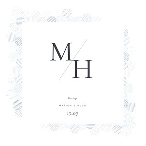 Faire-part de mariage moderne sequins bleu Faire-part de mariage moderne sequins bleu