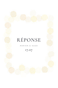 Carton réponse mariage jaune sequins (portrait) jaune Carton réponse mariage jaune sequins (portrait) jaune