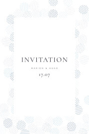 Carton d'invitation mariage Sequins (portrait) bleu