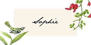 Marque-place baptême fille mélopée blanc Marque-place baptême fille mélopée blanc