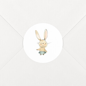 Stickers pour enveloppes naissance Petits lapins bleu