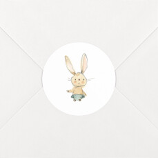 Stickers pour enveloppes naissance Petits lapins bleu
