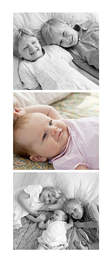 Faire-part de naissance 3 photos portrait (panoramique) - Recto