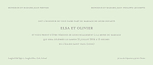 Faire-part de mariage vert chic panoramique vert pâle Faire-part de mariage vert chic panoramique vert pâle