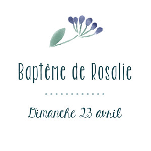 Etiquette de baptême bouquet sauvage violet Etiquette de baptême bouquet sauvage violet