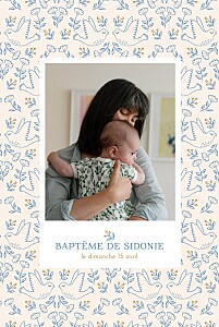 Faire-part de baptême fille l'envolée beige Faire-part de baptême fille l'envolée beige