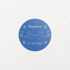 Stickers pour enveloppes baptême L'envolée bleu