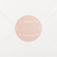 Stickers pour enveloppes baptême L'envolée rose