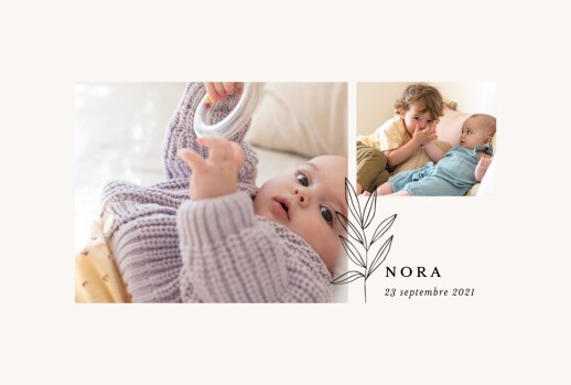 Faire-part de naissance Jeune pousse beige Faire-part de naissance Jeune pousse beige