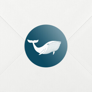 Stickers pour enveloppes naissance Baleine extraordinaire bleu