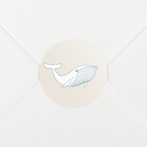 Stickers pour enveloppes naissance Baleine extraordinaire beige
