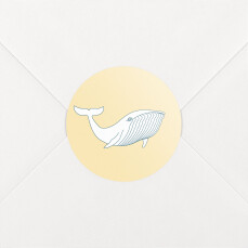 Stickers pour enveloppes naissance Baleine extraordinaire jaune Stickers pour enveloppes naissance Baleine extraordinaire jaune