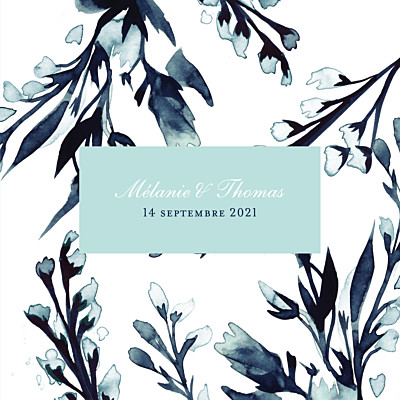 Faire-part de mariage Bleu de minuit (4 pages) bleu finition Faire-part de mariage Bleu de minuit (4 pages) bleu finition