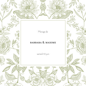 Faire-part de mariage gris psyché vert Faire-part de mariage gris psyché vert
