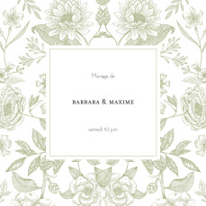 Faire-part de mariage Psyché vert Faire-part de mariage Psyché vert