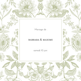 Faire-part de mariage Psyché (4 pages) Vert