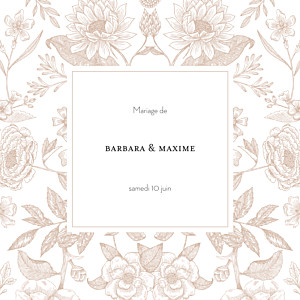 Faire-part de mariage blanc psyché rose Faire-part de mariage blanc psyché rose