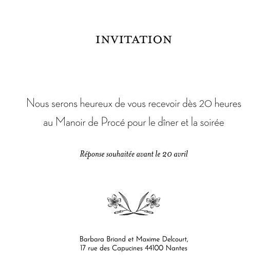Carton d'invitation mariage Psyché vert - Page 2