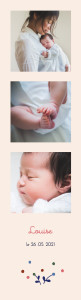 Faire-part de naissance Liberty baies (marque-page) bis bleu Faire-part de naissance Liberty baies (marque-page) bis bleu