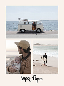 Affichette super papa beige Affichette super papa beige