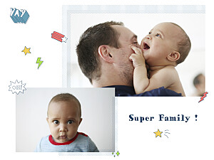 Affichette super family blanc Affichette super family blanc