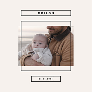 Faire-part de naissance avec photo nuance graphique craie Faire-part de naissance avec photo nuance graphique craie