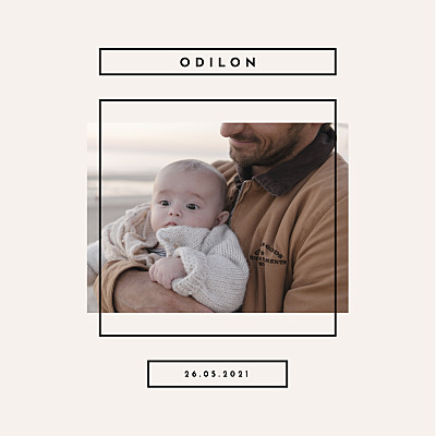 Faire-part de naissance Nuance graphique craie finition Faire-part de naissance Nuance graphique craie finition