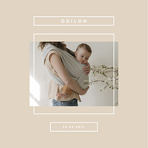 Faire-part de naissance gris nuance graphique beige Faire-part de naissance gris nuance graphique beige