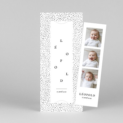 Faire-part de naissance bleu little dots (marque-page) bleu Faire-part de naissance bleu little dots (marque-page) bleu