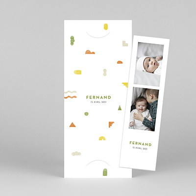 Faire-part de naissance orange totem (marque-page) orange Faire-part de naissance orange totem (marque-page) orange