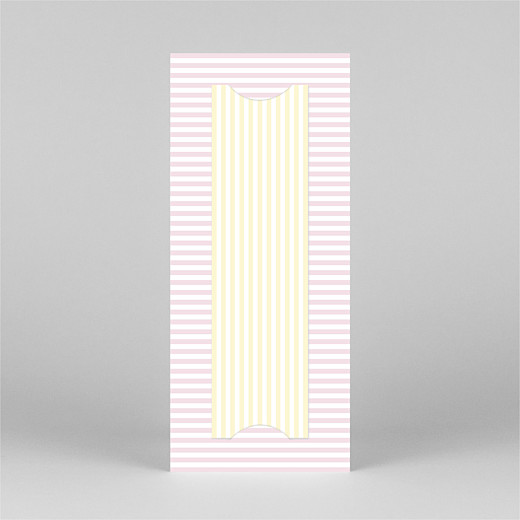 Faire-part de naissance Rayures pastel (marque-page) rose - Vue 3 Faire-part de naissance Rayures pastel (marque-page) rose - Vue 3