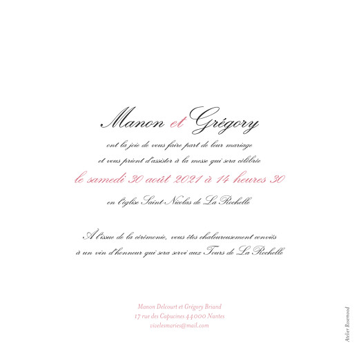 Faire-part de mariage Gourmand raffiné rose - Page 2 Faire-part de mariage Gourmand raffiné rose - Page 2