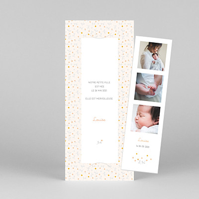 Faire-part de naissance orange liberty baies (marque-page) orange Faire-part de naissance orange liberty baies (marque-page) orange